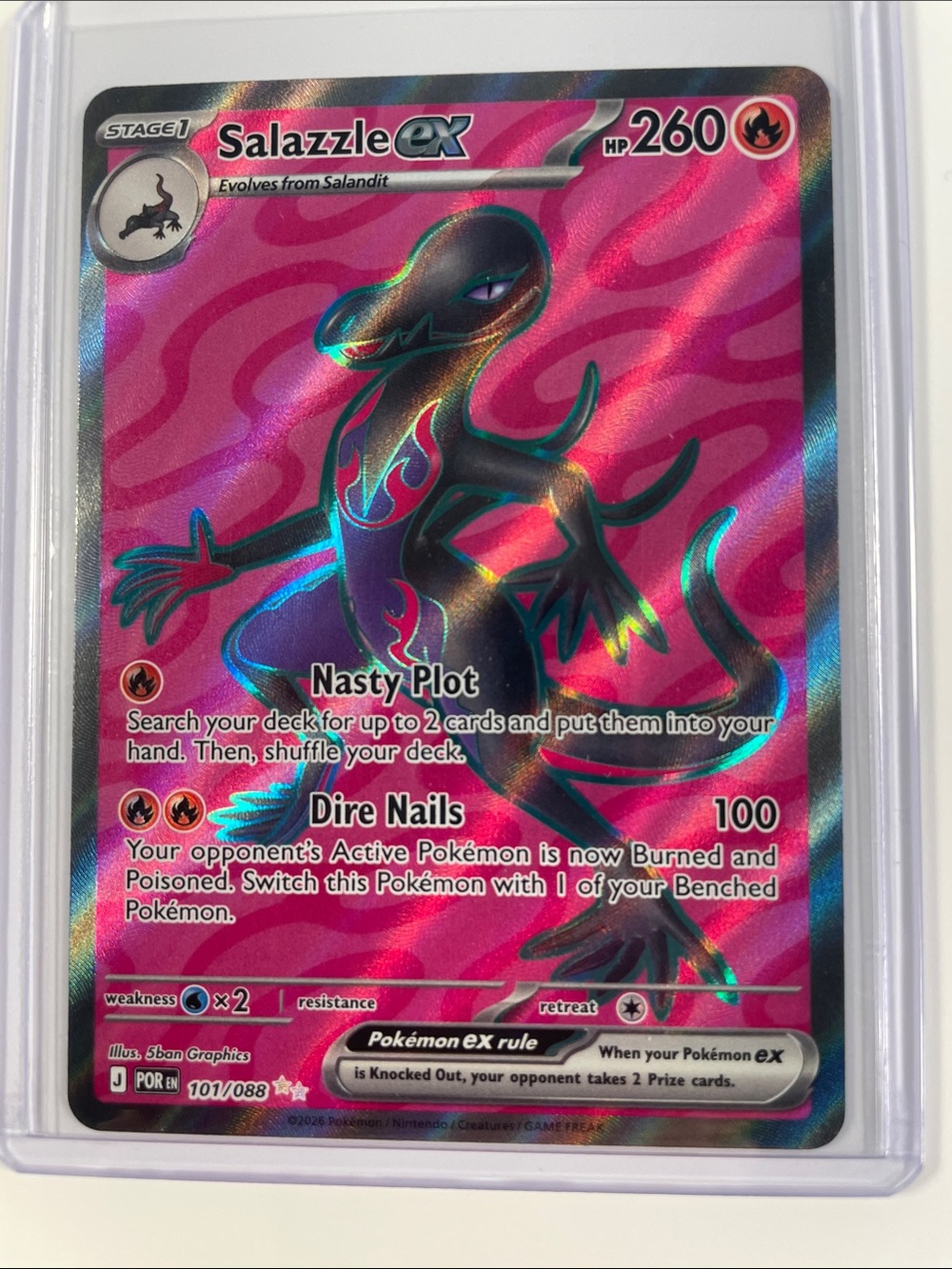 Salazzle ex Collectible Card - Pink Holo
